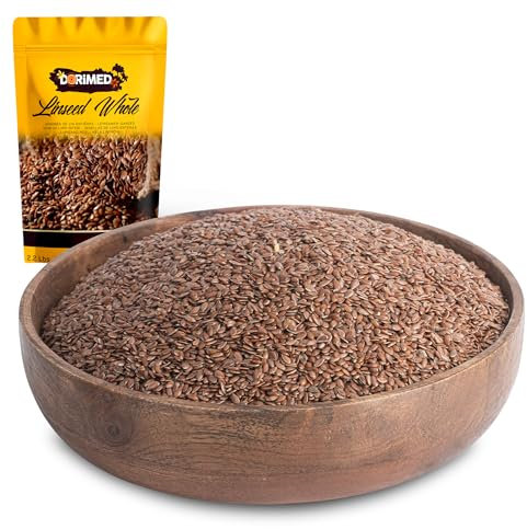 Graines de lin entières | 1 Kg de graines de lin 100% d'origine naturelle | Sans conservateur | Sans sel | Sac refermable de graines de lin brunes | adaptées aux régimes végétariens et végétaliens.