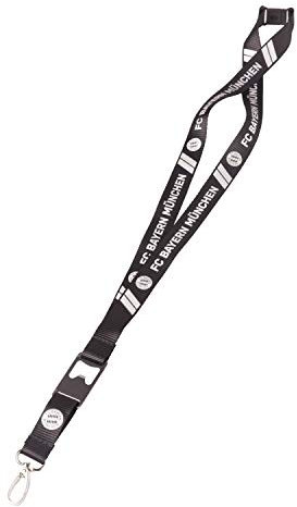 FC Bayern München Schlüsselband schwarz, Lanyard mit Flaschenöffner, Badgeholder FCB