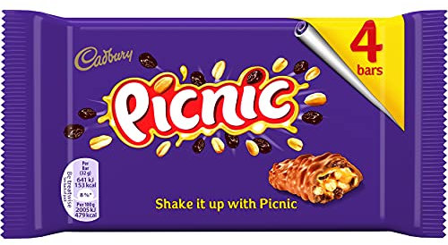 Cadbury Picnic 128g (10 Packs of 4, Total 40)