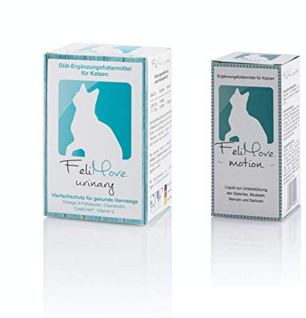 FeliMove Sparbundle für Katzen: 1 x urinary & 1 x motion - optimale Ergänzungsfütterung für die Beweglichkeit und Blasengesundheit.