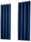 heimtexland ® 1 Paar Thermo- Verdunklungsgardinen Ösenschal Vorhänge Verdunkelnd Isolierend Blickdicht Verdunkelungsvorhänge HxB 160x135 Dunkelblau Typ139