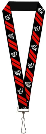Buckle-Down LY-1.0-WRH013 Schlüsselband, Demon Dodge Rhombus Hellcat Icons, Schwarz / Rot / Weiß, 55,9 x 2,5 cm