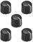 sourcing map 5pcs Potentiometer Control Knobs for Electric Guitar Acrylic Volume Tone Knobs Black D Type 4x6mm
