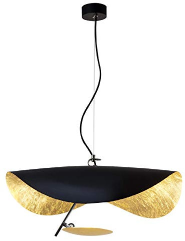 OUKANING Pendelleuchte Vintage 60CM Hängeleuchten Schwarzgold Moderne Licht LED Persönlichkeit Pendellampe Hängende Fliegende Untertasse Anhänger Für Foyer Wohnzimmer Restaurant Hotel Café-Bar
