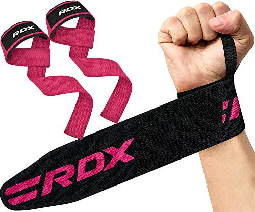 RDX Handgelenk Bandagen Mit Zughilfen Krafttraining, 60CM, 5mm Gepolstert Gewichtheben Handgelenkschutz und 45cm Gym Bandage Wrist Wraps Straps zum Fitness Weightlifting Kreuzheben, Männer Frauen
