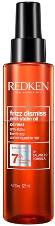 Redken Haaröl mit Anti-Frizz-Effekt für widerspenstiges Haar, Mit Babassu-Öl und Smoothing Komplex, Frizz Dismiss Anti Static Oil, 1 x 125 ml