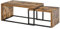 HOMCOM Coffee Tables Set of 2, Industrial Nest of Tables with Metal Frame for Living Room Bedroom, Rustic Brown
