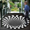 ZCYYL 3D Bodenloses Loch Teppich mit Optischer Täuschung, Schwarz Weiß Kariert Abstrakte Geometrie Optische Fußmatte, Anti-Rutsch Dekor Teppich (Color : Style2, Size : 60cm/23.6inch)