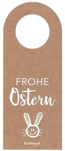 Flaschenanhänger Frohe Ostern | Weinflaschen Anhänger aus Kraftpapier für piccolo und große Flaschen (20 x Flaschen Anhänger)