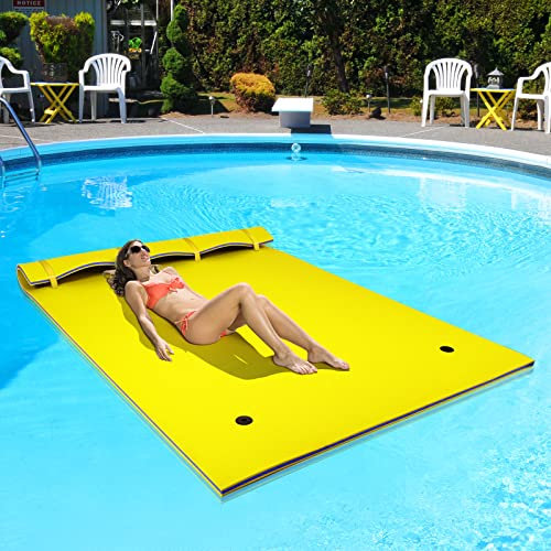 GYMAX Esterilla de Agua Flotante, Colchoneta Flotante, Alfombra Flotante Piscina con Material XPE Resistente, para Piscina, Playa, Lagos, 270 x 180 cm, Apta para 2-3 Personas