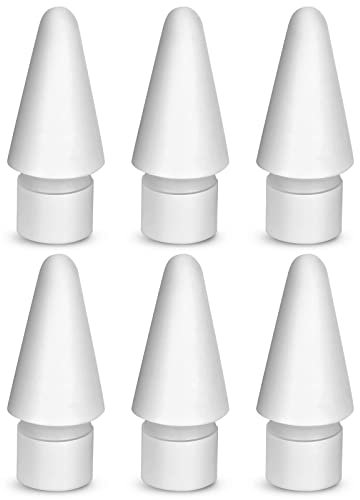 flintronic 6PCS Puntas Compatible con Apple Pencil 1 y 2 Generación, Puntas de Lápiz de Apple iPad Pro, Puntas para el Apple Pencil para iPad Pro Ipencil, Blanco