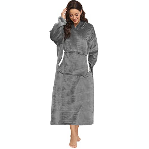 Uplayteck Hoodie Decke Damen Oversize, Super Weiche und Warme Kuscheldecke mit Ärmeln und Kapuze Kuschelpullover, Deckenpullover zum Anziehen, Kuschel Pullover Pulli für Erwachsene Herren