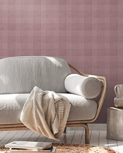 A.S. Création 386645 3D Wallpaper Checked Purple - Wallpaper Country Style - Kitchen Wallpaper - 10.05 m x 0.53 m - Made in Germany