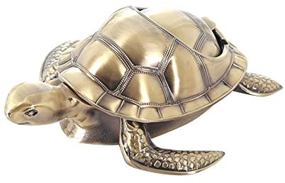 Katutude Vintage Winddichter Aschenbecher mit Deckel, Home Decoration Aschenbecher, Schildkröte Form Metall Aschenbecher Indoor Outdoor Use Office Tischdekoration