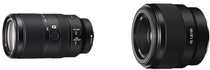 Sony SEL-70350G Objectif Monture E APS-C 70-350 mm F4.5 & Objectif Standard SEL-50F18F (focale Fixe, 50 mm, F1.8, Plein Format, adapté aux séries A7, A6000, A5100, A5000 et Nex, Monture E) Noir