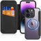 DUX DUCIS Hülle für iPhone 14 Pro Handyhülle Kompatibel mit MagSafe, Transparente Anti-Kratzer Leder Flip Klapphülle mit RFID-Sperre Schutzhülle Case für iPhone 14 Pro (6,1 Zoll, Schwarz)