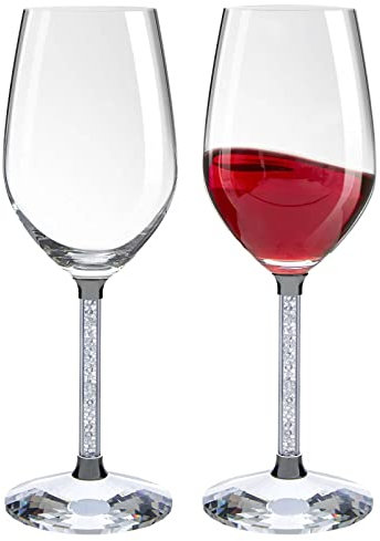 WYEIGIKS Kristall Weingläser set mit Stiel, 350ml Rotweingläser 2er set für zu Hause, Restaurants und Partys, Spülmaschinenfest weinglas mit langem Dampf