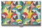 Niapessel Visitenkartenetui, buntes Papageien-Motiv, schmal, tragbar, Metall, Visitenkartenetui für Damen und Herren, 9,4 x 5,6 x 0,8 cm, Bunte Papageien, Modern