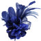 Brosche Damen Feder, Morechioce Vintage Fasanenfeder-Brosche Elegant Feder Ansteckbrosche Damen Brosche Hutfeder Stoff Blume Trachten-Anstecker Kleidung Dekoration für Party Bankett Hochzeit,Blau
