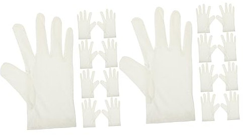 12 Paare Schmuck-ekzem-handschuhe Sicherheitshandschuhe Baumwollhandschuhe Zum Schlafen Hausreinigungshandschuh Schmuckhandschuhe Weiß Bankett Handschutz Gläser Mikrofaserstoff