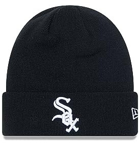 New Era Chicago White Sox MLB League Essential Black White Cuff Knit Beanie - One-Size