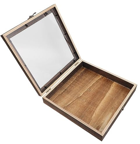 Levemolo Showregal Exemplar-ausstellungsbox Tisch-fotorahmen Schaukasten Foto-schattenbox Probenbehälter Schattenbox Holz Bildschattenbox Steinsammelbox Hölzern Muschelschale Acryl Vitrine
