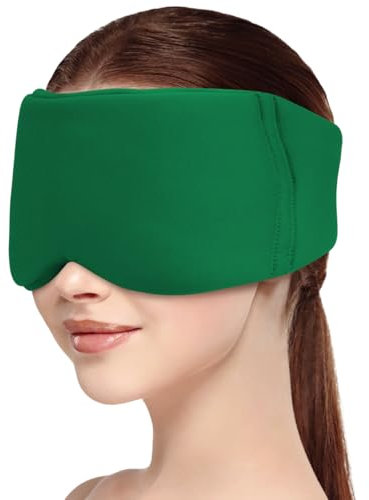 Hilph Augenmaske Schlafmaske für Männer und Frauen, 100% Blockout Augenmaske zum Schlafen, Einstellbare Schlafmaske und Augenbinde mit Klettverschluss für Nachtschlaf, Reisen und Nickerchen, Grün