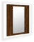 vidaXL Armario de Baño con Espejo LED, Mueble con Almacenaje, Armario de Pared para Maquillaje, Mueble para Lavabo de Aseo, Madera Marrón Roble