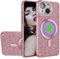 Ysnzaq Glitter Diamond Case for Apple iPhone 15 Plus 6.7 Compatible with Magsafe, Luruxy Silicone Sparkly Bling Magnetic Phone Case Girls Women Shockproof Cover for Apple iPhone 15 Plus.KL Rose Gold