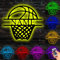 Personalisiertes Basketballspieler Metallschild mit LED Licht, Personalisiert Mit Name Zimmer Beleuchtung Wand Lampe, individueller Name und Nummer, Zimmer Deko, Weihnachten, Geburtstag