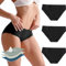 3Pack Periodenunterschwäsche für mädchen, Waschbare Auslaufsichere Menstruationsunterwäsche bei Inkontinenz (DE/NL/SE/PL, Alphanumerisch, XL, Regular, Regular, Black*3, 4 lagiger auslaufsicherer)