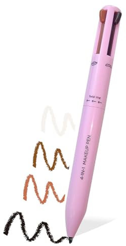 iLamvie 4-In-1 Make-Up Stift, Eye Liner, Brow Liner, & Highlighter Stift, Wasserdicht All In One Make-Up Stift Auge Langanhaltender, Auge Langanhaltender(Pink)