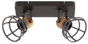 Lindby Strahler Arinthea (Landhaus, Vintage Rustikal) in Schwarz aus Metall (2 flammig E14) - Deckenlampe Deckenleuchte Lampe Spot Wohnzimmerleuchte