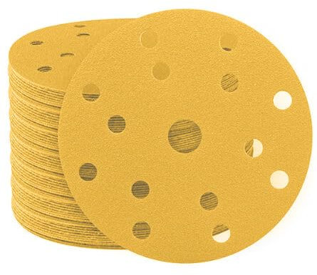 Schleifpapier 150mm Klett 80/120/240/400/800 Schleifpapier Rund 15 loch schleifscheiben keramik für Holz Metall und Farbe (50 STÜCKE)