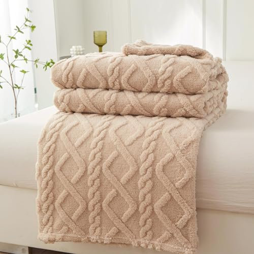 Mezzar Coperta Matrimoniale Pile, Coperta per Divano Morbida, Plaid Pile Blanket per Letto Caldo e Confortevole (Cachi, 200 * 230CM)