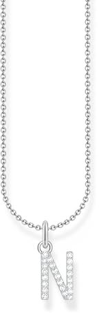 THOMAS SABO Halskette Buchstabe N 925 Sterling Silber mit Zirkonia KE2253-051-14