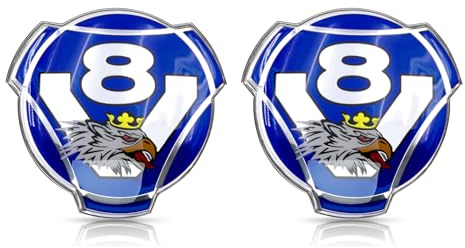 2 Stück neues benutzerdefiniertes V8 Griffin-Logo für Scania-LKW, Auto-Frontgitter, eingefügtes Kunststoff-Emblem, Abzeichen 1401610 (blau)