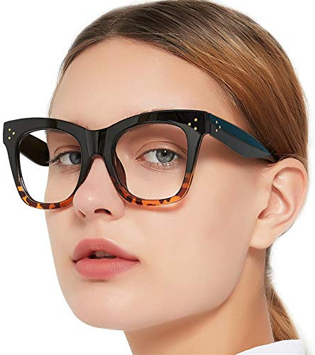 OCCI CHIARI Oversized Women's Reading Glasses 2.5, Wide Leg Readers for Women, Ladies' Square Glasses for Reading (Brown Tortoise, 250)