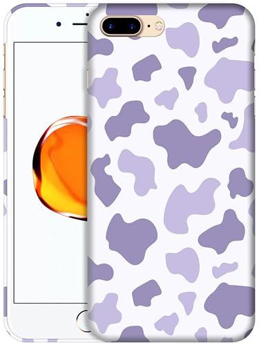 GlamCase for iPhone 7 Plus / 8 Plus, iPhone 7 Plus / 8 Plus Case - Cow Skin Baby Purple Print Printed Slim & Sleek Cute Plastic Hard Protective Designer Back Case for iPhone 7 Plus / 8 Plus