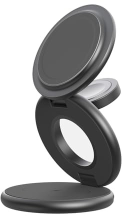 KU XIU X63 3-in-1 kabellose Ladestation, magnetisches klappbares induktives Ladegerät für iPhone 15/14/13/12 Pro Max, Apple Watch und AirPods - Grau