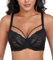 DotVol Damen Große Größen Minimizer BH Durchsichtige Ungepolsterte Spitze Unterwäsche Alltag Bra mit Schnürung(Schwarz, 80C)