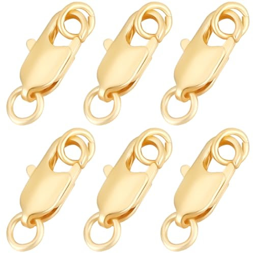 Beebeecraft 1 Box 20 Stück Karabinerverschlüsse 18 Karat Vergoldetes Messing Armband Verschluss mit 2 Stück Biegeringen Ketten Verschlüsse Schmuck Verschlüsse Kettenverschluss Karabinerverschluss