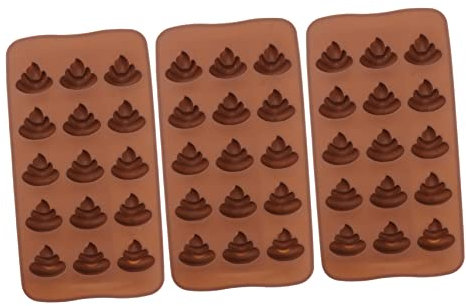 CIYODO 6 Stück 15 Silikonformen in Poop-Form Poop-Süßigkeiten-Formen Kuchenform Zuckerformen Ausstechformen Mini-Hocker eiswurfel behälter eiswürfelschale Gelatine Backformen aus Silikon
