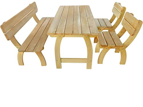 LAPOOH Garten-Essgruppe 4-TLG. Kiefernholz Imprägniert, Esstisch Mit Stühlen Set, Gartenmöbel Sitzgruppe, Balkon Möbel, Gartenlounge Set, Terrassenmöbel, Balkonmöbel Set - 273753