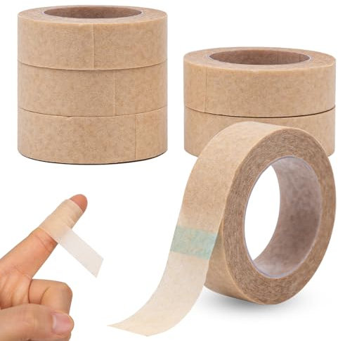 6 Rollen Micropore Tape Nasentape Nose Tape Mikroporen Band Flexibles Hautband Nasenband Selbstklebendes Klebeband Wimpernverlängerung Atmungsaktiv Verband, 1.25cm x 9.14m (Neutraler)