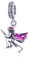 Ciondoli Charm Strega Magica in Argento Sterling 925,Ciondolo con Strega di Halloween in Smalto Viola per Bracciali Pandora