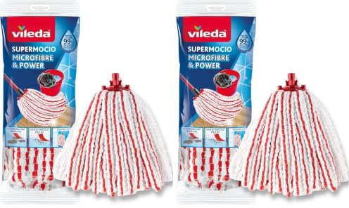 Vileda SuperMocio Microfibre Mop Refill Head, purple (Pack of 2)
