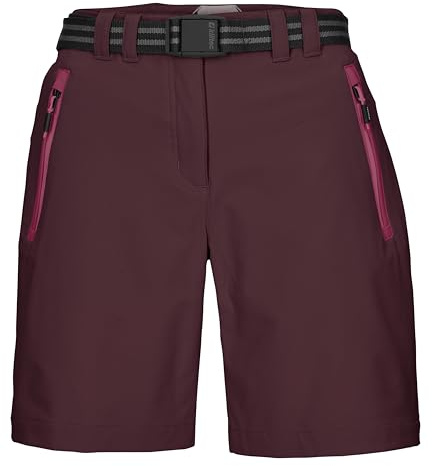 killtec Damen Funktionsbermudas/Shorts mit Gürtel KOS 19 WMN BRMDS, Weintraube, 34, 42807-000