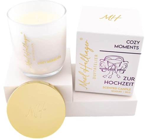 Hallingers Genuss Manufaktur Glückwünsche Duftkerze aus Sojawachs bis 40h Maxl Hallinger, scented candle, Duftkerzen im Glas