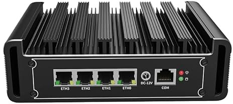 UDPTCP I5-1135G7 Fanless Mini PC with 4 x i226 2.5G LAN, DDR4 1M.2, 4 USB3.0 Ports, SIM Card Slot, Dual Band WiFi Compatible Mini Computer for Business